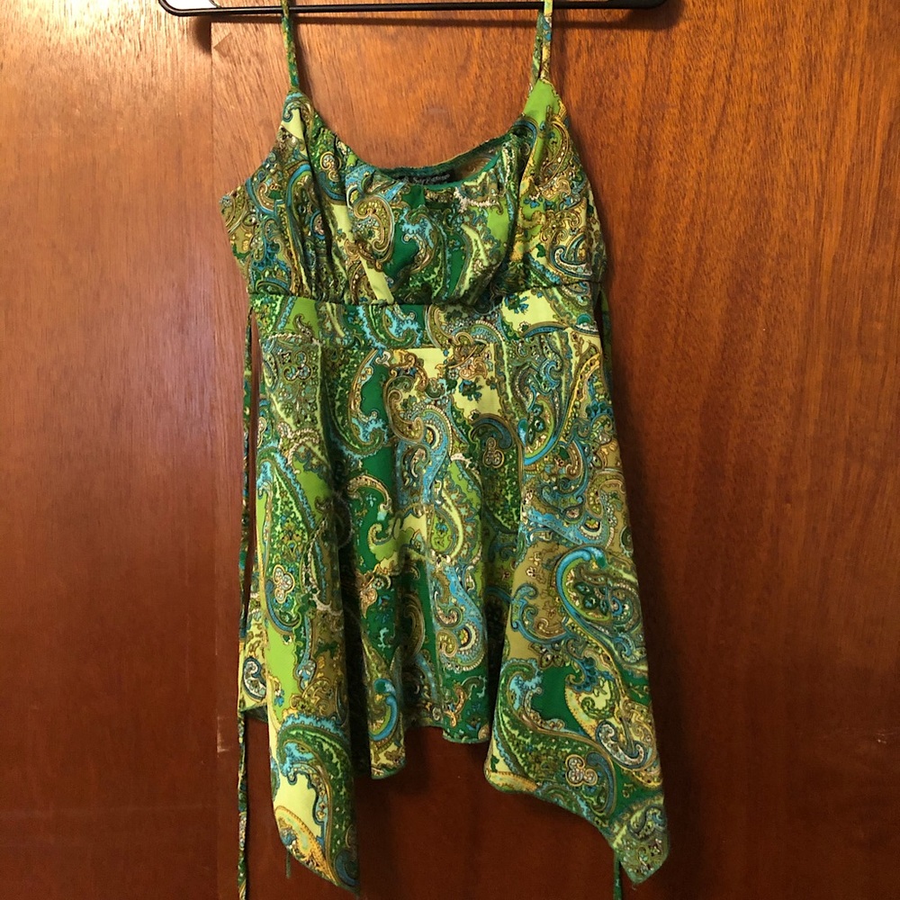 Large Flowey Green Tank from Self Esteem